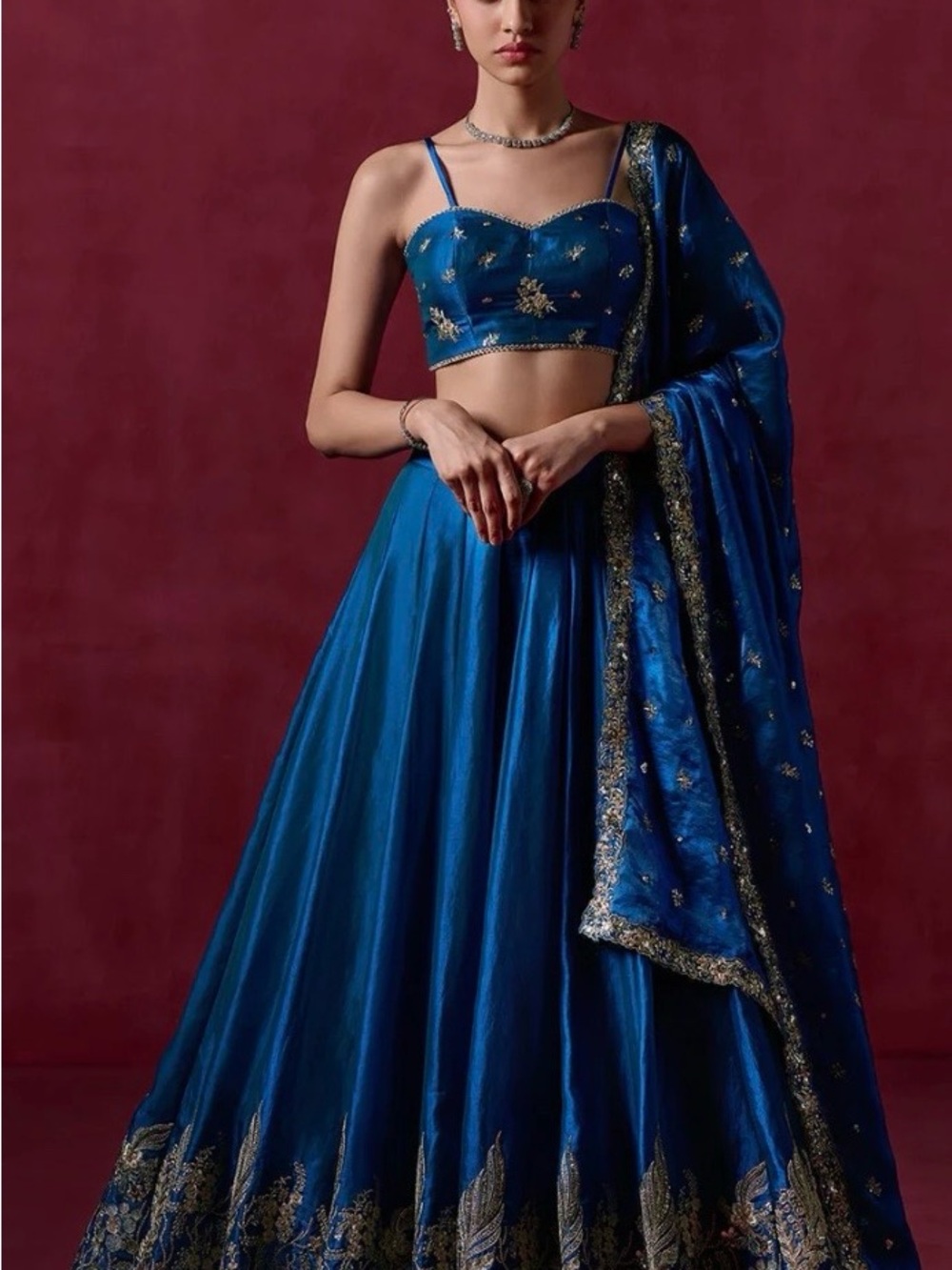 Elegant Blue/Teal  Embroidered Women’s Lehenga